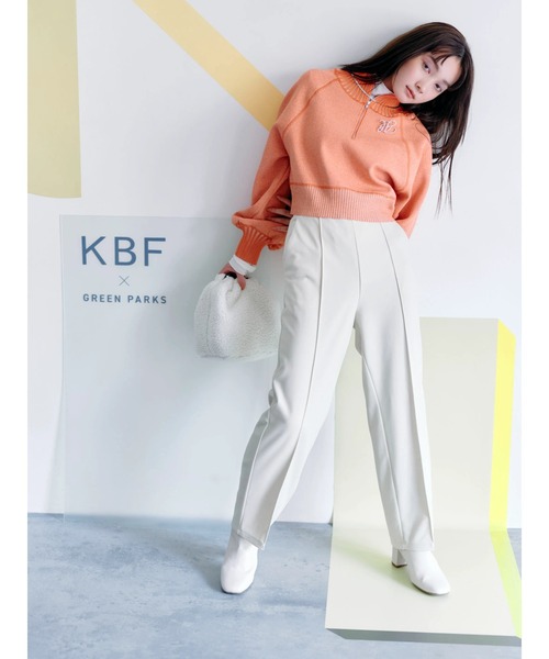 KBF(ケイビーエフ)の「KBF2wayクロップドスウェットライクプルオーバー(スウェット・レディース・オレンジ/チャコールグレー/グリーン・FREE)」の6枚目の写真