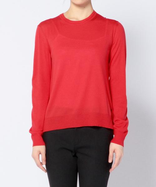 Drawer（ドゥロワー）の「DRAWER ICON クルーネック（ニット/セーター・レディース・ライトグレー/ベージュ/レッド・2/1）」の13枚目の写真