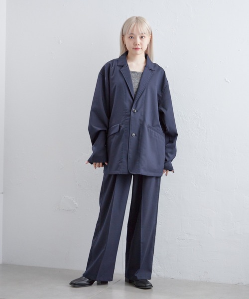 WHIMSIC（ウィムジック）の「【UNISEX/サイズ展開あり/SETUP対応】パイピングドレスパンツ（スラックス・メンズ・グレー/ネイビー・2/1）」の8枚目の写真
