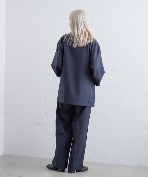 WHIMSIC（ウィムジック）の「【UNISEX/サイズ展開あり/SETUP対応】パイピングドレスパンツ（スラックス・メンズ・グレー/ネイビー・2/1）」の10枚目の写真