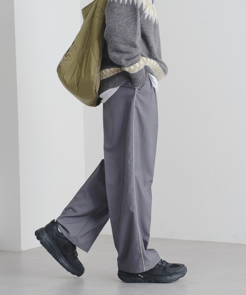 WHIMSIC（ウィムジック）の「【UNISEX/サイズ展開あり/SETUP対応】パイピングドレスパンツ（スラックス・メンズ・グレー/ネイビー・2/1）」の18枚目の写真