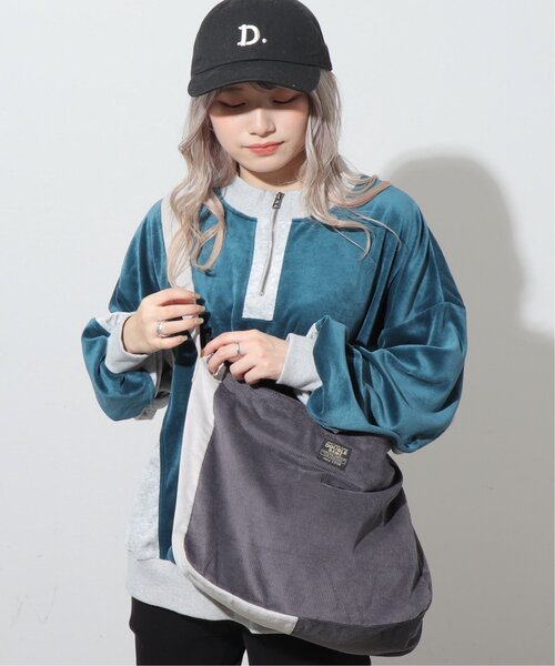 DOUBLE NAME（ダブルネーム）の「コーデュロイBIGショルダーバッグ（ショルダーバッグ・レディース・ブラック/カーキ/ベージュ・FREE）」の2枚目の写真