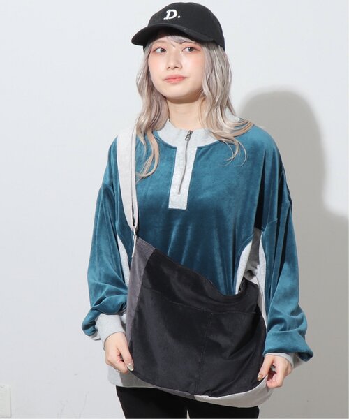 DOUBLE NAME（ダブルネーム）の「コーデュロイBIGショルダーバッグ（ショルダーバッグ・レディース・ブラック/カーキ/ベージュ・FREE）」の8枚目の写真