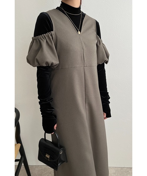 palm RICHE(ポームリシュ)の「カットベロアメロートップス(Tシャツ/カットソー・レディース・グレイッシュベージュ/ブラック/ベージュ・M)」の19枚目の写真