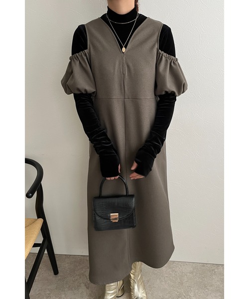palm RICHE(ポームリシュ)の「カットベロアメロートップス(Tシャツ/カットソー・レディース・グレイッシュベージュ/ブラック/ベージュ・M)」の20枚目の写真