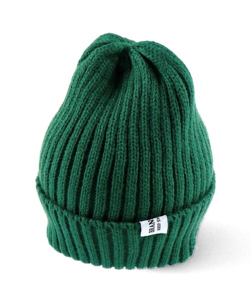 BRANSHES（ブランシェス）の「シンプルニットワッチ（ニットキャップ/ビーニー・キッズ・オレンジ/グリーン/ブラック/杢グレー/アイボリー・M/S/L）」の4枚目の写真