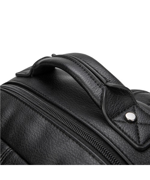 ビルディングブロック リュック Rucksack 型押しロゴ レザー グレー ビルディングブロック リュック Rucksack 型押しロゴ レザー グレー