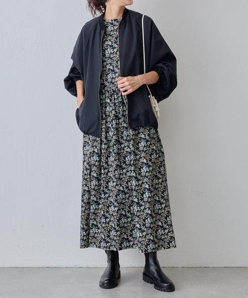 BEARDSLEY（ビアズリー）の「ドルマンボリュームブルゾン（ミリタリージャケット・レディース・ブラック/カーキ・FREE）」の6枚目の写真