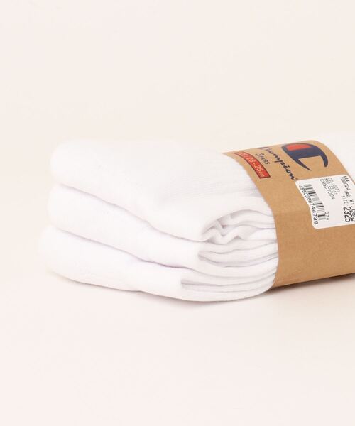Champion(チャンピオン)の「【Champion】ハーフパイル3ソックスRムジ(ソックス/靴下・メンズ・オフホワイト/ブラック・M/L)」の3枚目の写真