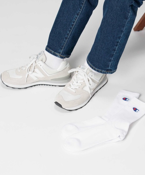 Champion(チャンピオン)の「【Champion】ハーフパイル3ソックスRムジ(ソックス/靴下・メンズ・オフホワイト/ブラック・M/L)」の1枚目の写真