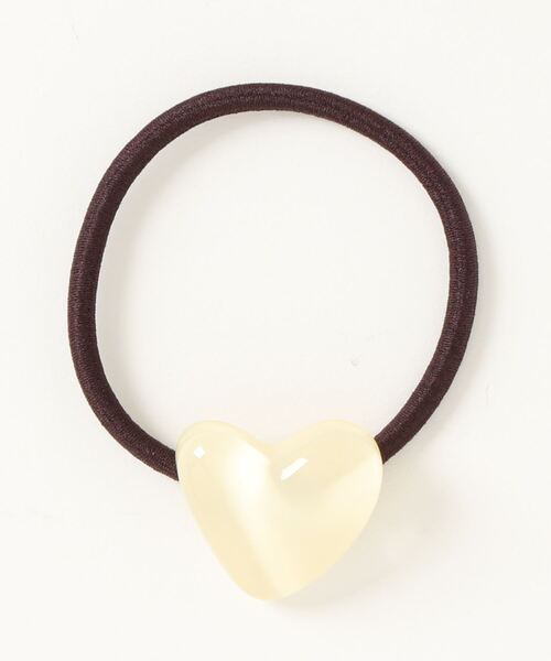 Fun & Daily（ファンアンドデイリー）の「F&D : カラーハートヘアゴム（ヘアゴム・レディース・ベージュ/パープル/アイボリー/イエロー/オレンジ/ブルー・FREE）」の2枚目の写真