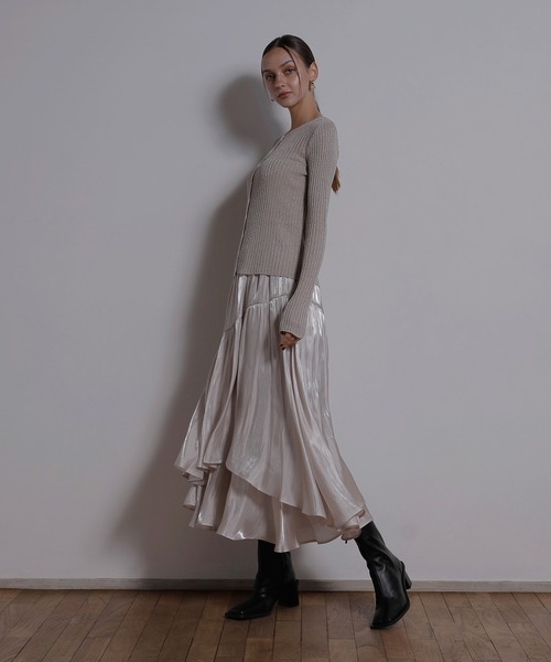 MIELI INVARIANT（ミエリインヴァリアント）の「Glitter Sheer Knit Cardigan（カーディガン/ボレロ・レディース・モカ/ベージュ系その他/ブラック・FREE）」の5枚目の写真