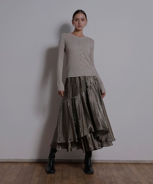 MIELI INVARIANT（ミエリインヴァリアント）の「Glitter Sheer Knit Cardigan（カーディガン/ボレロ・レディース・モカ/ベージュ系その他/ブラック・FREE）」の7枚目の写真