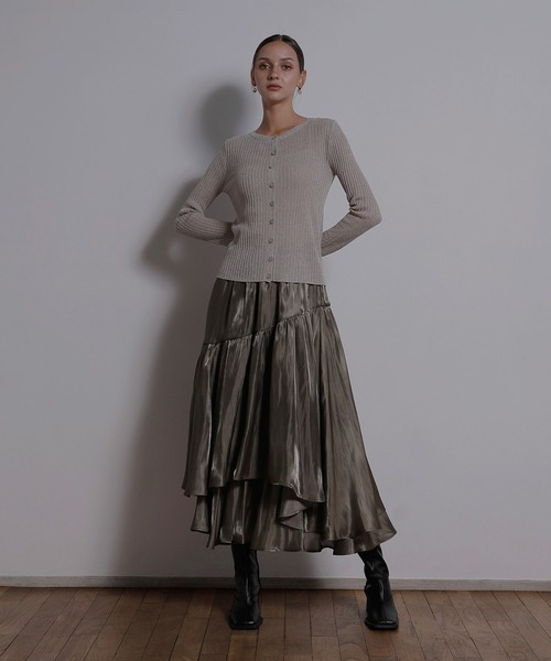 MIELI INVARIANT（ミエリインヴァリアント）の「Glitter Sheer Knit Cardigan（カーディガン/ボレロ・レディース・モカ/ベージュ系その他/ブラック・FREE）」の10枚目の写真