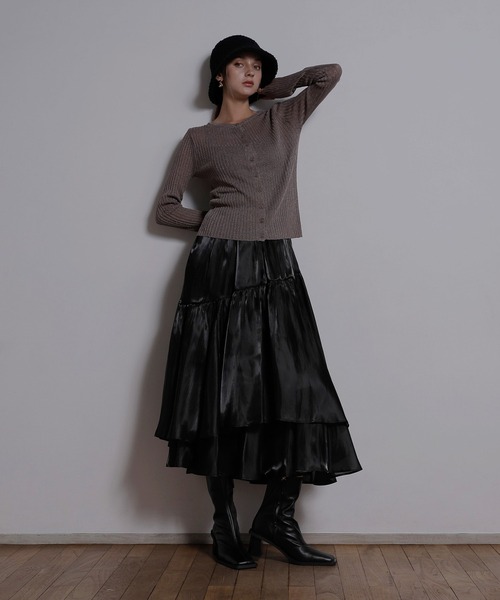 MIELI INVARIANT（ミエリインヴァリアント）の「Glitter Sheer Knit Cardigan（カーディガン/ボレロ・レディース・モカ/ベージュ系その他/ブラック・FREE）」の12枚目の写真