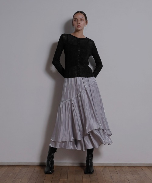 MIELI INVARIANT（ミエリインヴァリアント）の「Glitter Sheer Knit Cardigan（カーディガン/ボレロ・レディース・モカ/ベージュ系その他/ブラック・FREE）」の20枚目の写真