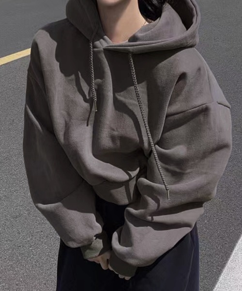 LAFFMO（ラフモ）の「ボリュームスリーブフーディー（パーカー・レディース・ダークグレー/ベージュ/グリーン/ネイビー・F）」の11枚目の写真