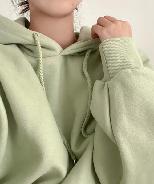 LAFFMO（ラフモ）の「ボリュームスリーブフーディー（パーカー・レディース・ダークグレー/ベージュ/グリーン/ネイビー・F）」の16枚目の写真