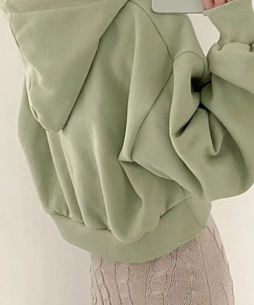 LAFFMO（ラフモ）の「ボリュームスリーブフーディー（パーカー・レディース・ダークグレー/ベージュ/グリーン/ネイビー・F）」の18枚目の写真