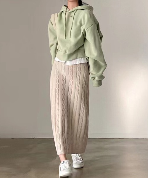 LAFFMO（ラフモ）の「ボリュームスリーブフーディー（パーカー・レディース・ダークグレー/ベージュ/グリーン/ネイビー・F）」の19枚目の写真