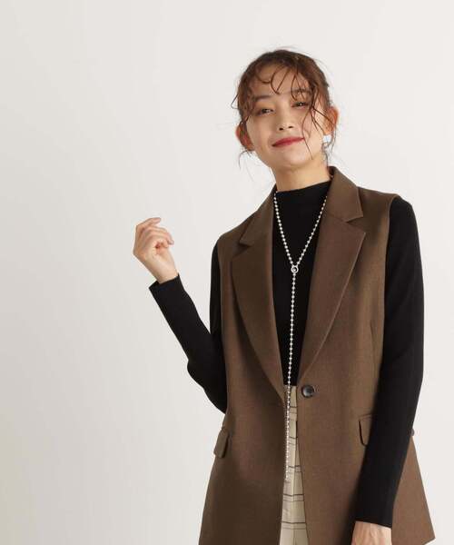 N.（N. Natural Beauty Basic）（エヌエヌナチュラルビューティーベーシック）の「◆ウォームアップリブハイネックニット（ニット/セーター・レディース・グレイッシュベージュ/オフホワイト/ブラック・MEDIUM）」の10枚目の写真