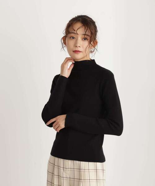 N.（N. Natural Beauty Basic）（エヌエヌナチュラルビューティーベーシック）の「◆ウォームアップリブハイネックニット（ニット/セーター・レディース・グレイッシュベージュ/オフホワイト/ブラック・MEDIUM）」の11枚目の写真