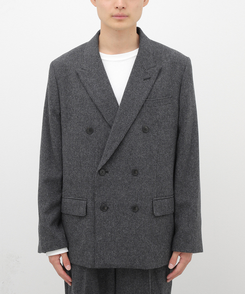 JOURNAL STANDARD チェック柄 ダブルブレストジャケット　ブラック JOURNAL STANDARD チェック柄 ダブルブレストジャケット ブラック