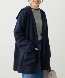 ポンチフード付きカットカーディガン