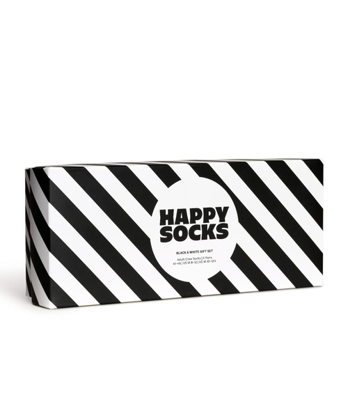 Happy Socks Classic Black & White Gift Box クルーソックス 4足組 ギフトセット 10203513(ソックス/靴下)|Happy Socks(ハッピーソックス) Happy Socks Classic Black & White Gift Box クルーソックス 4足組 ギフトセット 10203513(ソックス/靴下)|Happy Socks(ハッピーソックス)