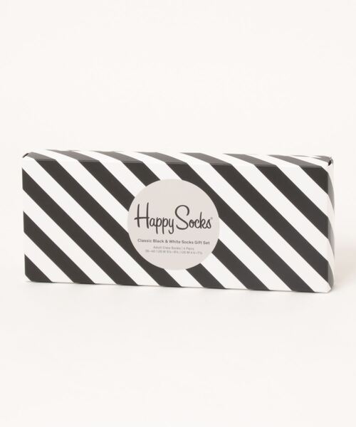 Happy Socks Classic Black & White Gift Box クルーソックス 4足組 ギフトセット 10203513(ソックス/靴下)|Happy Socks(ハッピーソックス) Happy Socks Classic Black & White Gift Box クルーソックス 4足組 ギフトセット 10203513(ソックス/靴下)|Happy Socks(ハッピーソックス)