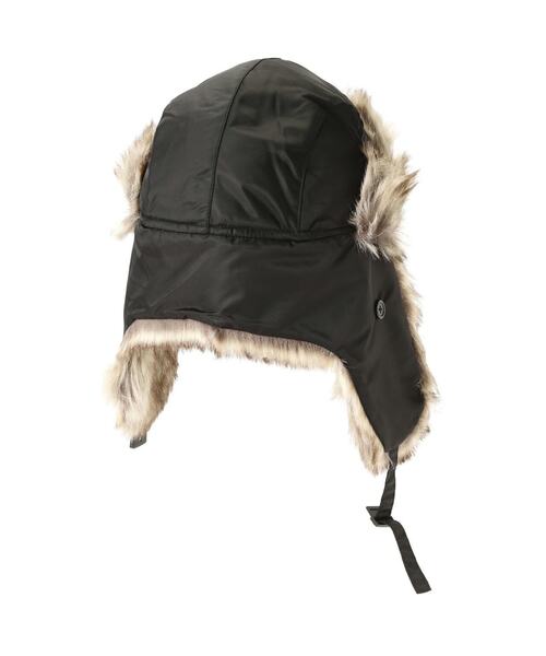 AVIREX（アヴィレックス）の「FLIGHT CAP/フライトキャップ（キャップ・レディース・オリーブ系/ブラック・F）」の6枚目の写真