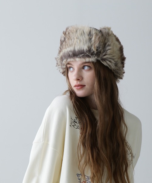 AVIREX（アヴィレックス）の「FLIGHT CAP/フライトキャップ（キャップ・レディース・オリーブ系/ブラック・F）」の4枚目の写真