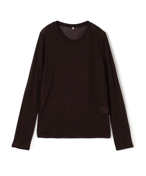 BASERANGE(ベースレンジ)の「BASERANGE LONG SLEEVE TEE(Tシャツ/カットソー・レディース・ブラック/ホワイト/ダークブラウン/ライトベージュ・S)」の4枚目の写真