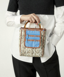 LeSportsac ハンドバッグ ウッドアッシュパイソン別売りストラップ付き LeSportsac（レスポートサック）の「3 TAPE 38MM STRAP ウッド