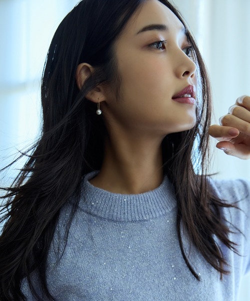 MISCH MASCH（ミッシュマッシュ）の「■2023秋冬新作■スパンコール糸ニット/MM348306（ニット/セーター・レディース・ライトブルー/ベージュ/ピンク/ホワイト・ﾌﾘ-）」の6枚目の写真