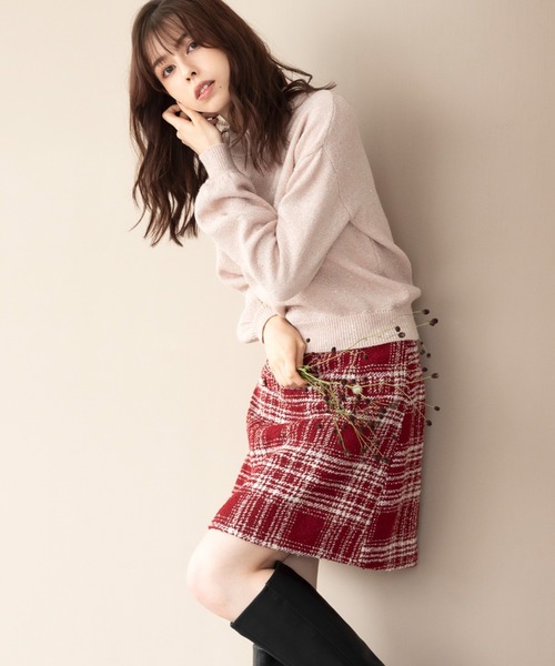 MISCH MASCH（ミッシュマッシュ）の「■2023秋冬新作■スパンコール糸ニット/MM348306（ニット/セーター・レディース・ライトブルー/ベージュ/ピンク/ホワイト・ﾌﾘ-）」の9枚目の写真