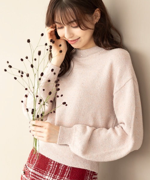 MISCH MASCH（ミッシュマッシュ）の「■2023秋冬新作■スパンコール糸ニット/MM348306（ニット/セーター・レディース・ライトブルー/ベージュ/ピンク/ホワイト・ﾌﾘ-）」の13枚目の写真