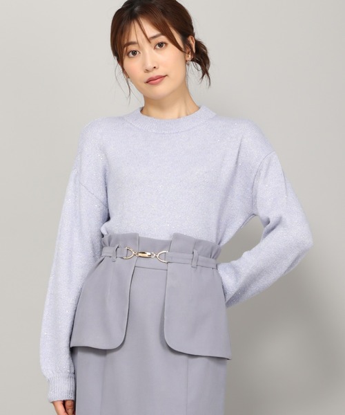 MISCH MASCH（ミッシュマッシュ）の「■2023秋冬新作■スパンコール糸ニット/MM348306（ニット/セーター・レディース・ライトブルー/ベージュ/ピンク/ホワイト・ﾌﾘ-）」の16枚目の写真