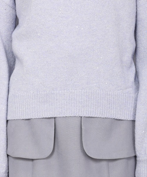 MISCH MASCH（ミッシュマッシュ）の「■2023秋冬新作■スパンコール糸ニット/MM348306（ニット/セーター・レディース・ライトブルー/ベージュ/ピンク/ホワイト・ﾌﾘ-）」の22枚目の写真