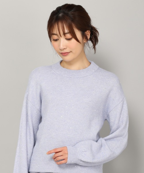 MISCH MASCH（ミッシュマッシュ）の「■2023秋冬新作■スパンコール糸ニット/MM348306（ニット/セーター・レディース・ライトブルー/ベージュ/ピンク/ホワイト・ﾌﾘ-）」の19枚目の写真