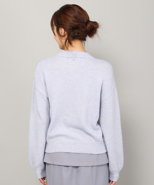 MISCH MASCH（ミッシュマッシュ）の「■2023秋冬新作■スパンコール糸ニット/MM348306（ニット/セーター・レディース・ライトブルー/ベージュ/ピンク/ホワイト・ﾌﾘ-）」の18枚目の写真