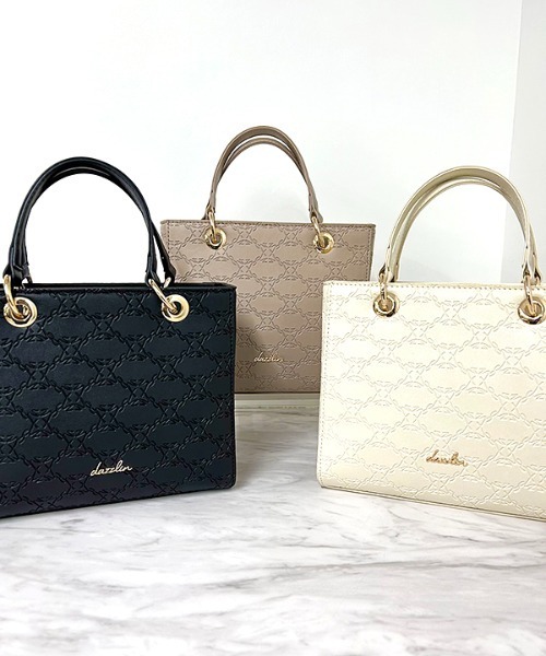 dazzlin(ダズリン)の「dazzlin/ダズリン エンボス リングアクセント ハンドバッグ(ハンドバッグ・レディース・ベージュ系その他/ブラック/アイボリー・FREE)」の13枚目の写真