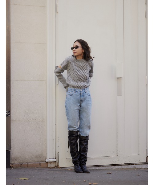 RANDEBOO（ランデブー）の「Charm cut vintage knit（ニット/セーター・レディース・アイボリー/グレー/ブラック・FREE）」の9枚目の写真