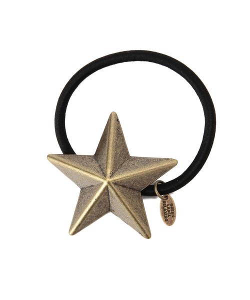 green label relaxing（グリーンレーベルリラクシング）の「GC スタースタッズポニー ヘアゴム◆（ヘアゴム・レディース・ゴールド/シルバー・フリー）」の2枚目の写真