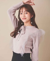 31 Sons de mode | チュールフリルボウタイニット(ニット/セーター)