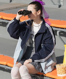 【forksy.】【セットアップ対応】ナイロン切替トラックラインジャケット