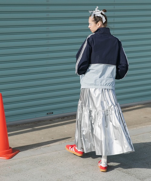 forksy.】【セットアップ対応】ナイロン切替トラックラインジャケット