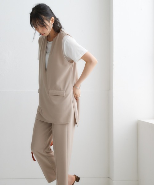 nissen（ニッセン）の「ベストセットアップ（ポケット付ベスト+パンツ）（スーツセット・レディース・ブラック/ベージュ/グレイッシュベージュ/グレー・LL/S/M/L/3L）」の9枚目の写真