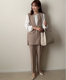 nissen（ニッセン）の「ベストセットアップ（ポケット付ベスト+パンツ）（スーツセット）」