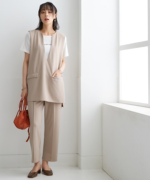 nissen（ニッセン）の「ベストセットアップ（ポケット付ベスト+パンツ）（スーツセット・レディース・ブラック/ベージュ/グレイッシュベージュ/グレー・LL/S/M/L/3L）」の18枚目の写真